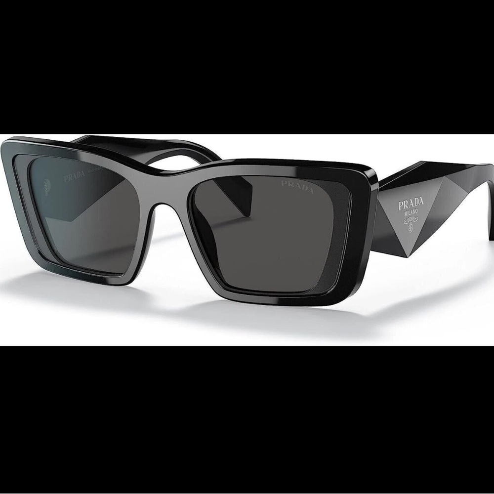 Prada Black Oversized Rectangular Sunglasses